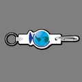4mm Clip & Key Ring W/ Colorized Globe Key Tag